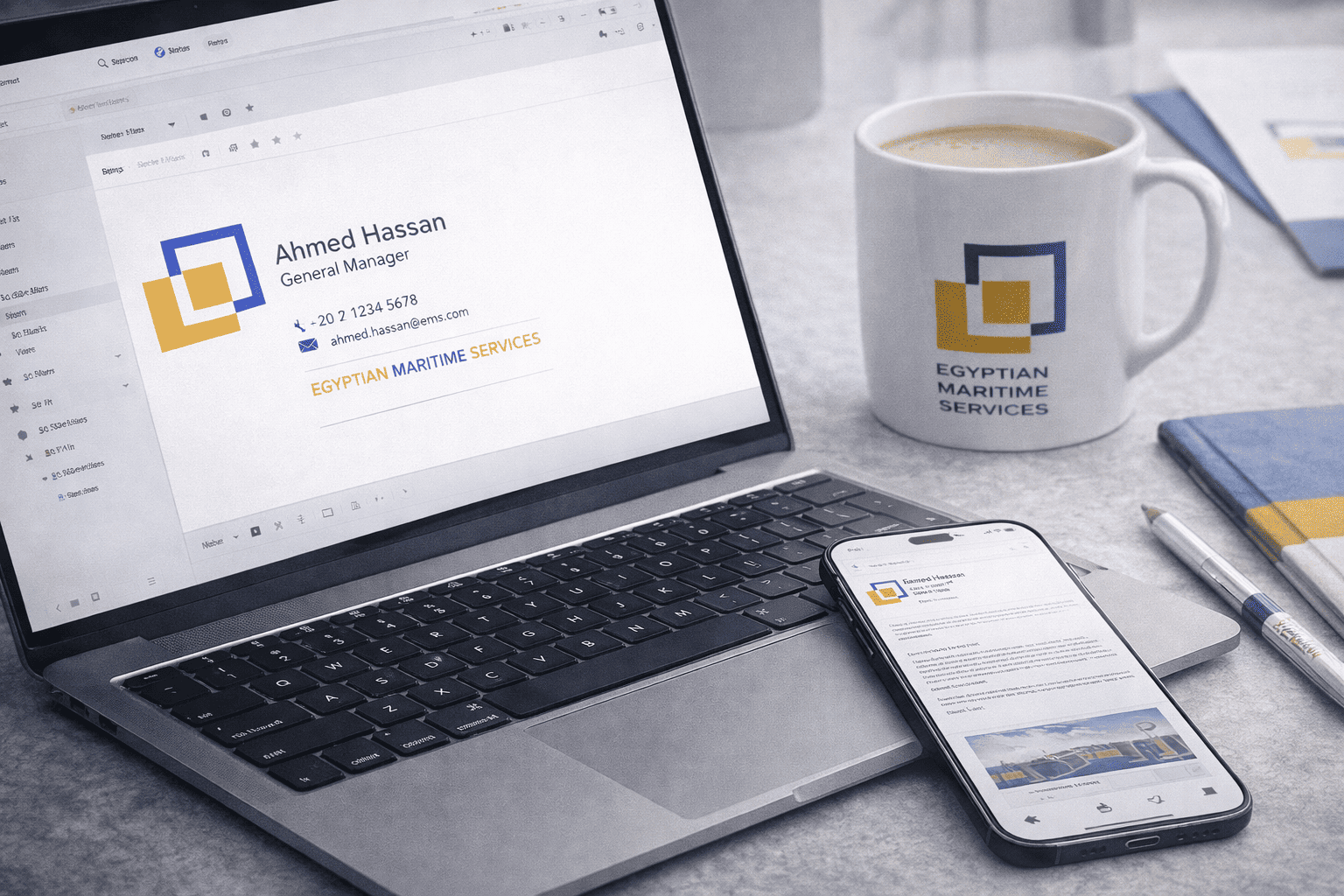 EMS email signature or corporate communication